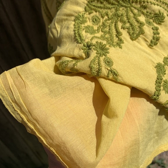 NWT UO Jamie Embroidered Babydoll Dress Yellow SZ M SOLD OUT - Picture 7 of 7